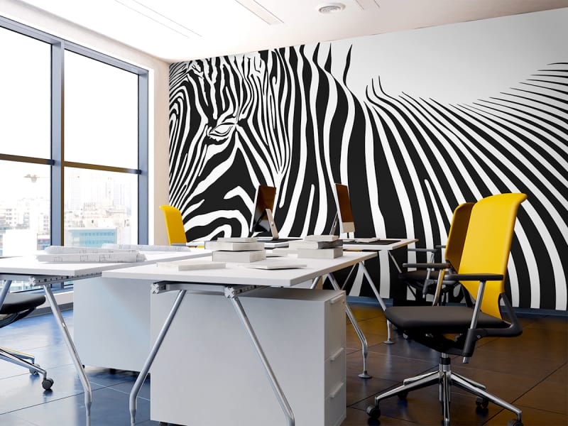 Fototapeta Zebra grafika we wnętrzu biura