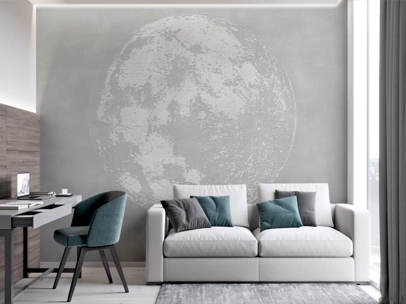 Fototapeta Wypukły księżyc we wnętrzu pokoju nastolatka