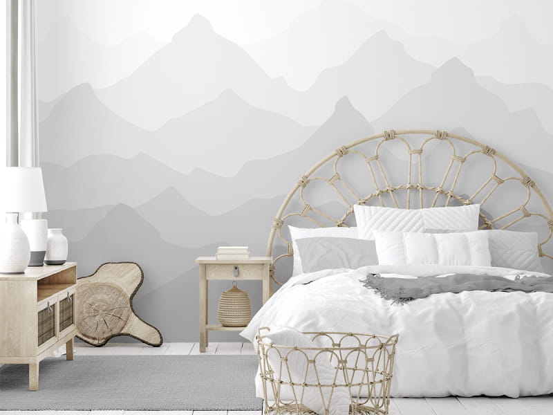 Fototapeta Góry malowane we wnętrzu sypialni