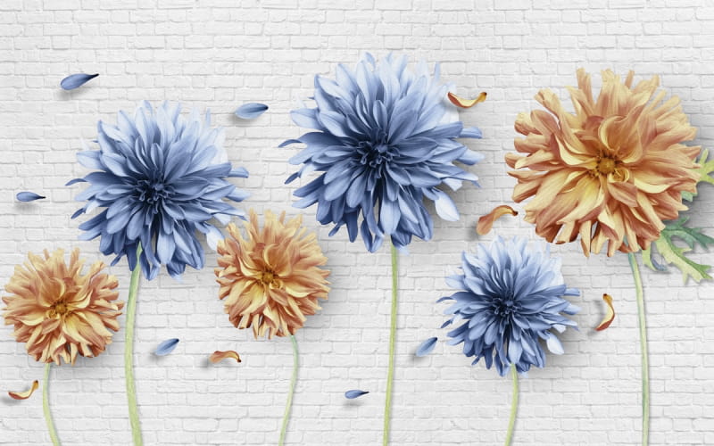 Fototapeta Różnorodne kwiaty 3D