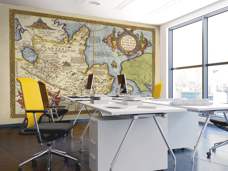 Fototapeta Starożytna mapa Tartarii we wnętrzu biura