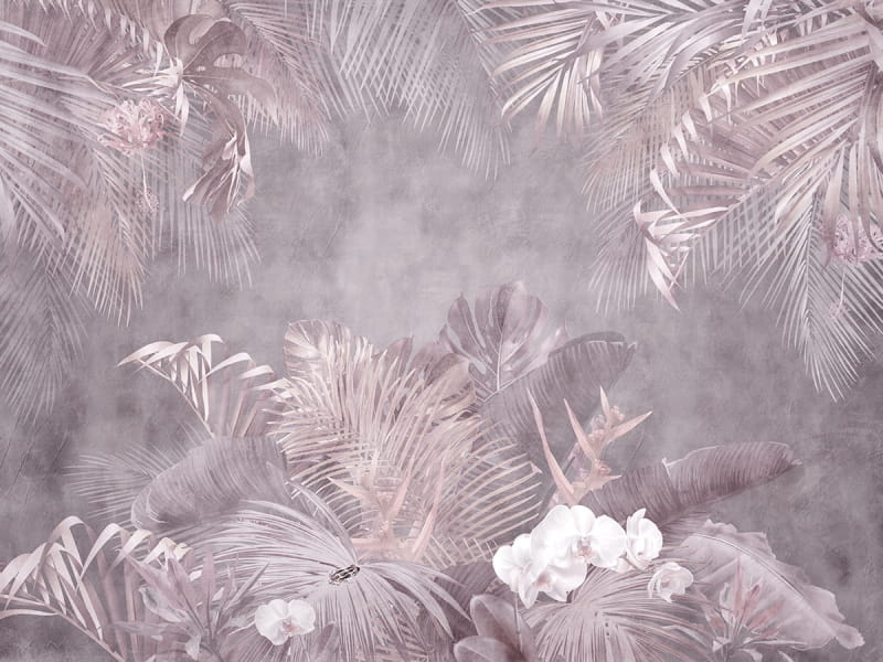 Fototapeta Liście palmowe na różowym tle