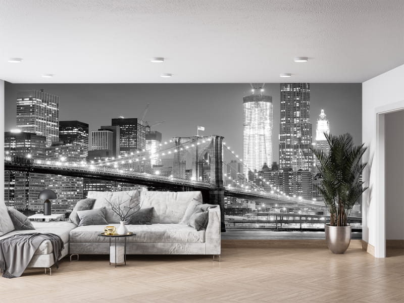Fototapeta Monochromatyczny Nowy Jork we wnętrzu pokoju nastolatka