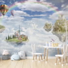Miniatura fototapety Miasto ponad chmurami we wnętrzu pokoju dziecka