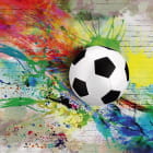 Miniatura fototapety Piłka nożna i farby
