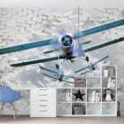 Miniatura fototapety Samoloty 3D we wnętrzu pokoju nastolatka