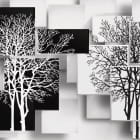 Miniatura fototapety Czarno-białe drzewa