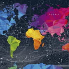 Miniatura fototapety Wielobarwna mapa świata