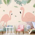 Miniatura fototapety Małe flamingi we wnętrzu pokoju dziecka