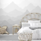 Miniatura fototapety Góry malowane we wnętrzu sypialni