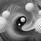 Miniatura fototapety Latające kule w tunelu 3D