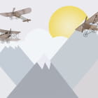 Miniatura fototapety Samoloty na niebie o świcie