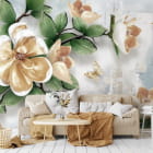 Miniatura fototapety Bursztynowa magnolia we wnętrzu salonu