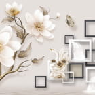 Miniatura fototapety Kwiaty i kwadraty 3D