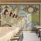 Miniatura fototapety Starożytna mapa Tartarii we wnętrzu kawiarni