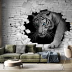 Miniatura fototapety Tygrys 3D we wnętrzu salonu