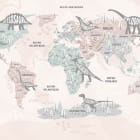 Miniatura fototapety Mapa świata w różowych kolorach