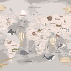 Miniatura fototapety Różowa mapa z balonami