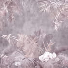 Miniatura fototapety Liście palmowe na różowym tle