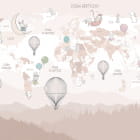Miniatura fototapety Jasnoróżowa mapa świata