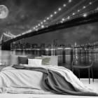 Miniatura fototapety Czarno-biały most we wnętrzu sypialni
