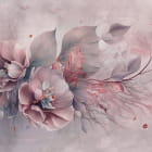 Miniatura fototapety Romantyczne kwiaty na różowym tle