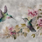 Miniatura fototapety Najpiękniejsze kolibry na jasnym tle