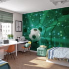 Miniatura fototapety Piłka na zielonym tle we wnętrzu pokoju dziecka