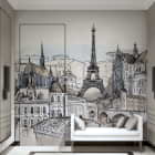 Miniatura fototapety Rysunek Paryża we wnętrzu przedpokoju