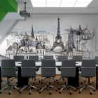 Miniatura fototapety Rysunek Paryża we wnętrzu biura