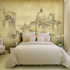 Miniatura fototapety Rysunek Wenecji we wnętrzu sypialni