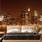 Miniatura fototapety Wyspa Manhattan we wnętrzu sypialni