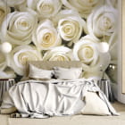Miniatura fototapety Biała Róża we wnętrzu sypialni