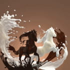 Miniatura fototapety Konie z mlecznej czekolady