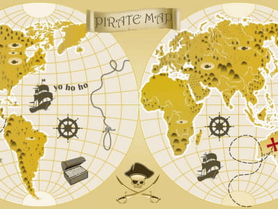 Fototapeta Piracka mapa świata