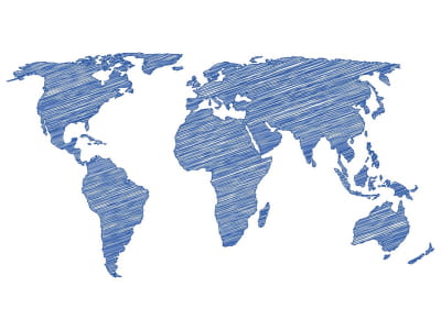 Fototapeta Niebieska mapa geograficzna