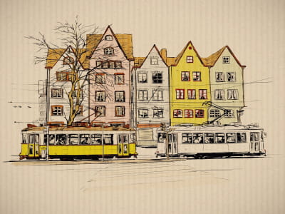 Fototapeta Rysunek tramwaju