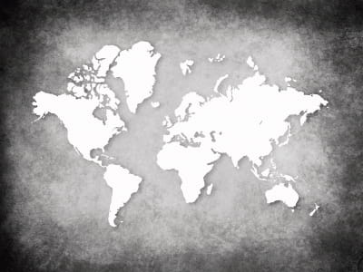 Fototapeta Czarno-biała mapa świata