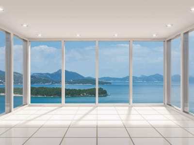 Fototapeta Pokój z panoramicznymi oknami