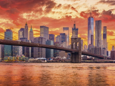 Fototapeta Pomarańczowy zachód słońca w Nowym Jorku