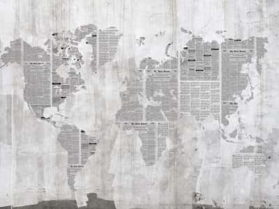 Fototapeta Mapa z gazety na ścianie