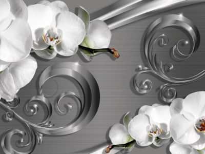 Fototapeta Orchidee i wzory 3D