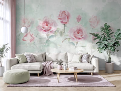 Fototapeta Róże w porannym ogrodzie - mojatapeta.pl