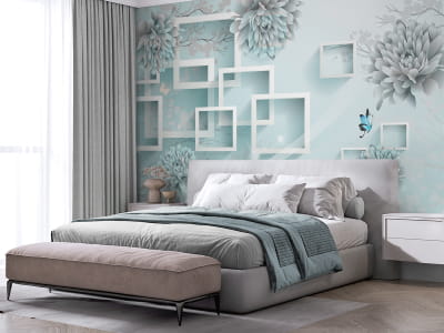 Fototapeta Kwitnący poranny ogród 3D - mojatapeta.pl