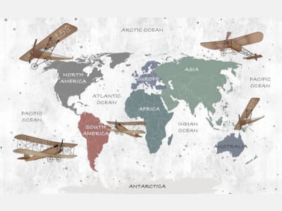 Fototapeta Mapa z samolotami
