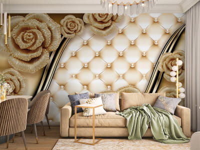 Fototapeta Róże i perły 3D - mojatapeta.pl Fototapeta Róże i perły 3D - mojatapeta.pl