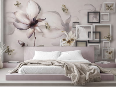 Fototapeta Delikatna magnolia 3D ( kod: 25581 ) Fototapeta Delikatna magnolia 3D