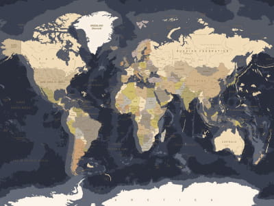 Fototapeta Ciemna mapa w języku angielskim