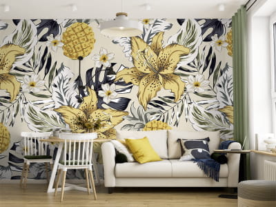 Fototapeta Żółte tropikalne kwiaty - mojatapeta.pl