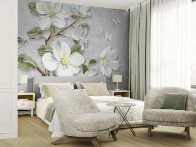 Fototapeta Kwitnąca biała jabłoń - mojatapeta.pl